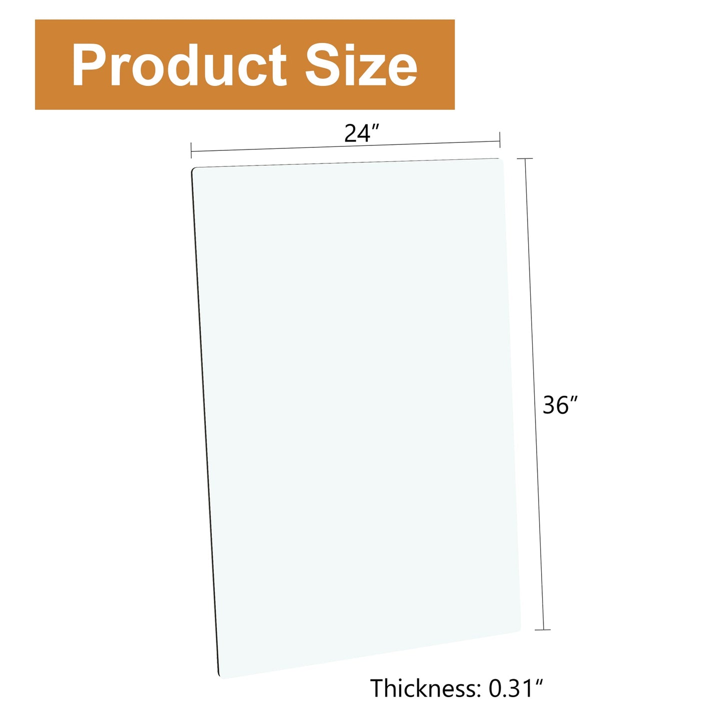ONLY Separate Glass Tabletop.24*36 Inch Rectangular Heat-Resistant Transparent Tempered Glass Tabletop.Suitable for Vari