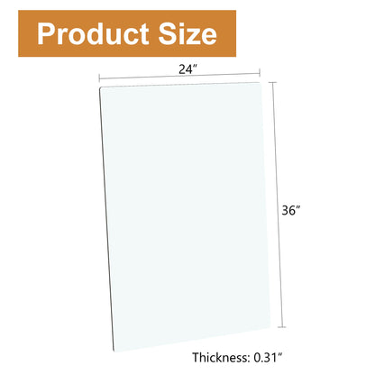 ONLY Separate Glass Tabletop.24*36 Inch Rectangular Heat-Resistant Transparent Tempered Glass Tabletop.Suitable for Vari