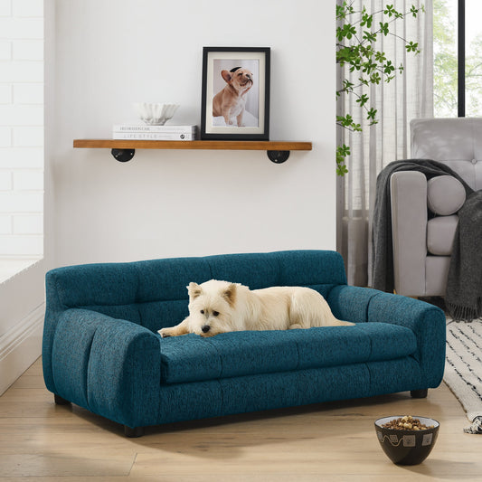 Soft and Comfortable Pet Sofa With Backrest and Armrests, Suitable for Modern Rectangular Pet Sofas for Small and Medium