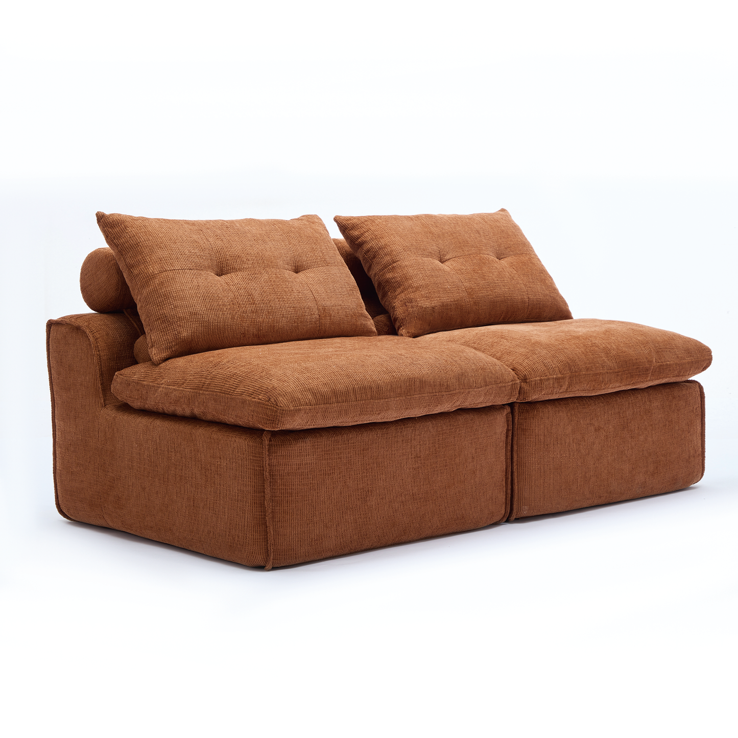 Modular Sofa,No Armrests,At Will DIY,Soft Chenille Fabric,Neck Pillow-Back Lounge Sofa Chair,Reading Nook, or Apartment