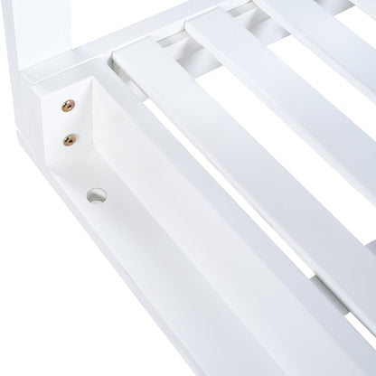 Acacia Wood Porch Swing Bed for Outdoor With Hemp Ropes - Full Size Patio Hanging Bed, 350lbs Capacity, Open-Side Minima