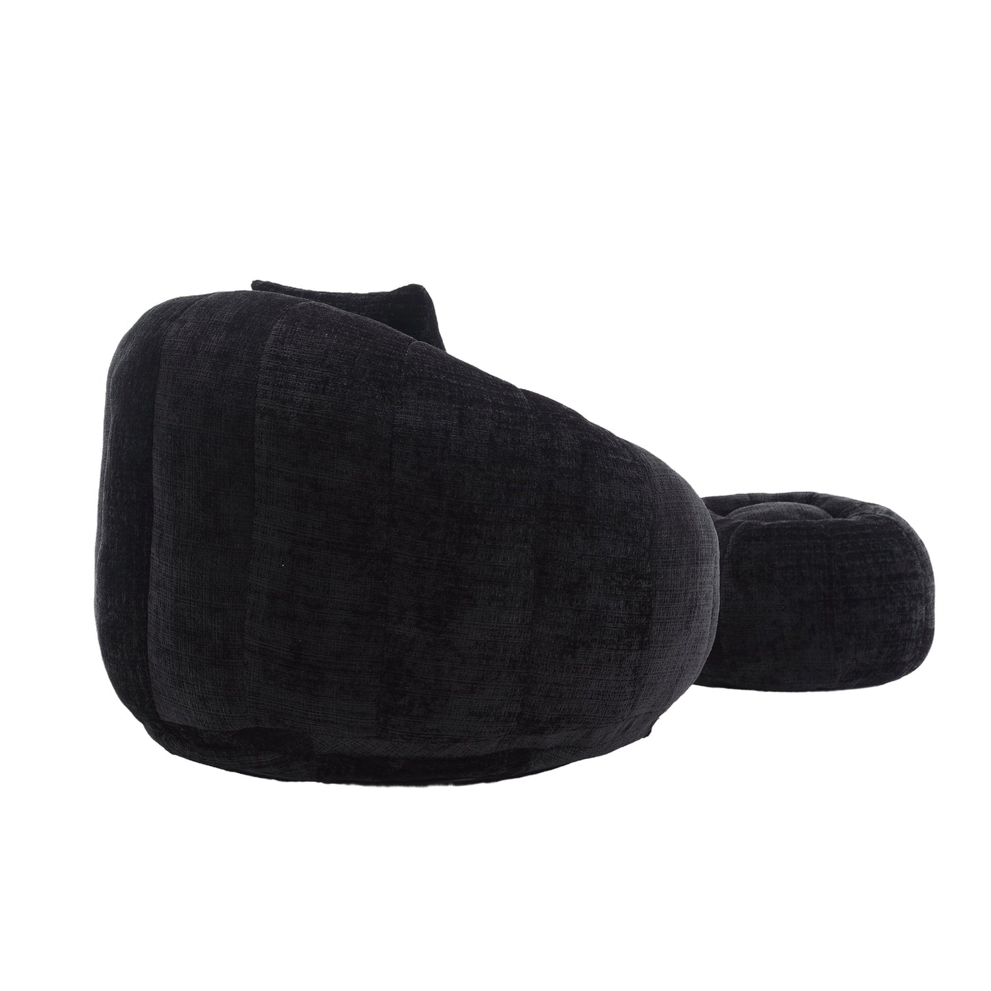 Modern Extra Large Round Bean Bag Chair With Footrest for Living Room, Chenille Fabric Lazy Sofa With Pillow for Adults,