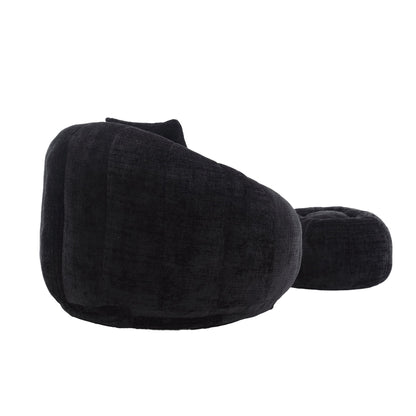 Modern Extra Large Round Bean Bag Chair With Footrest for Living Room, Chenille Fabric Lazy Sofa With Pillow for Adults,