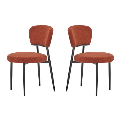 Upholstered Dinning Chair Set of 2-Orange