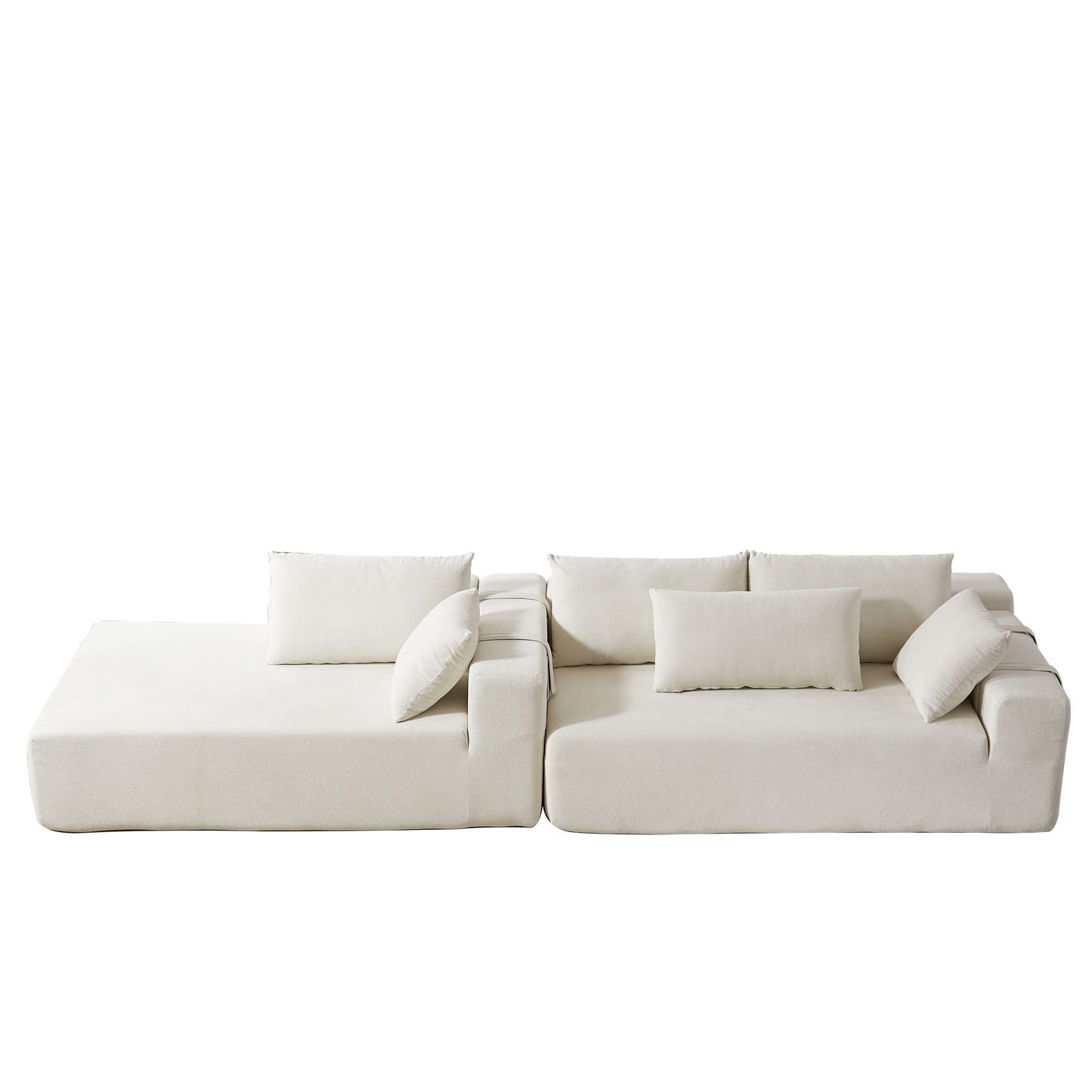 Modern Chenille Upholstered Sectional Sofa Couch Set,Modular 108' L Shaped Sectional Living Room Sofa Set With 6 Pillows