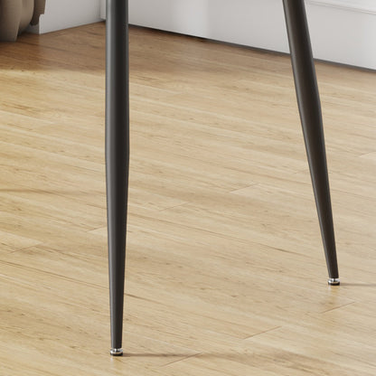 Modern Rectangular Glass Dining Table With Tempered Glass Top and Black Metal Legs for 4-6 People