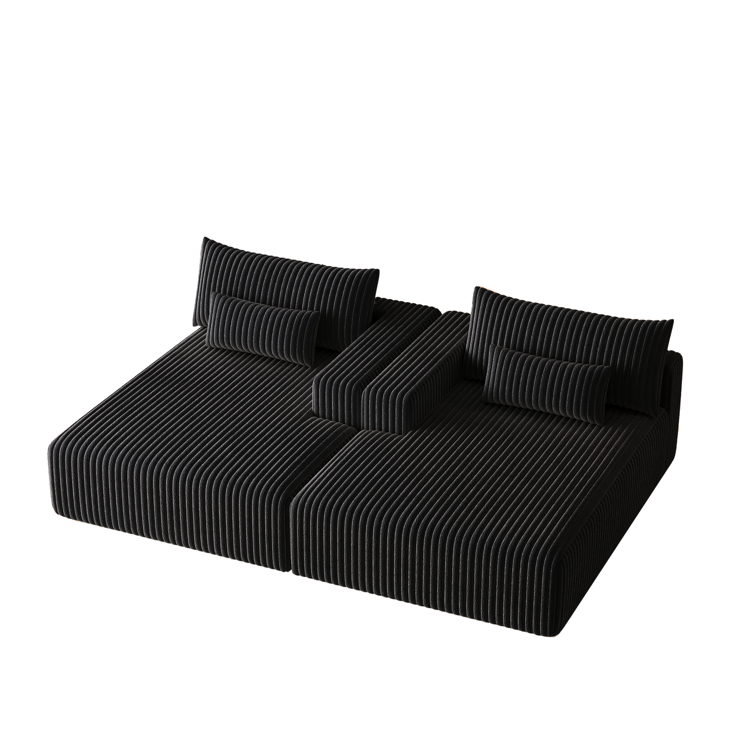 102' Oversized Sectional Lounge Chaise,No Assembly Required,Cloud Plush Loveseat With Reclining Sofa Bed,Fluffy Modern S