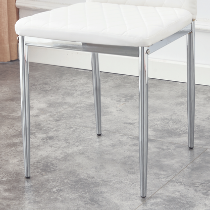 Modern Style Dining Chairs Set of 6 in White, Essential for Minimalist Homes.Meeting Family Dining Needs,PU Material Sea