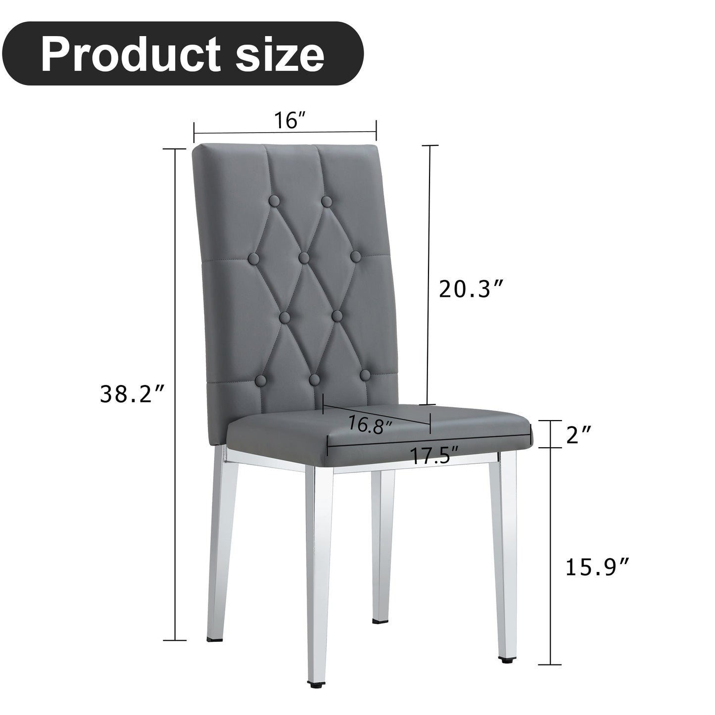 4 Piece Set of Gray Armless Dining Chairs Brings a Touch of Elegance and Mystery to the Dining Area With Its Deep Gray T