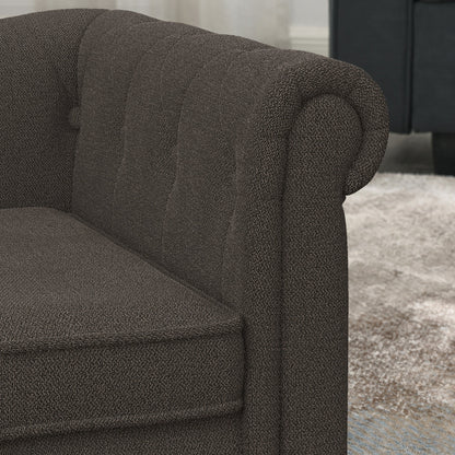 Elegant Rectangular Pet Bed for Small and Medium Dogs, Durable Elevated Dog Sofa Bed, Modern Linen Fabric - Dark Brown