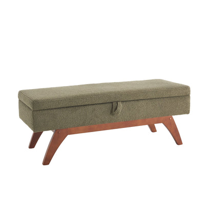 Teddy Wool Fabric, Solid Wood Feet for Solid Weighing, and Bed End Stool With Storage Function