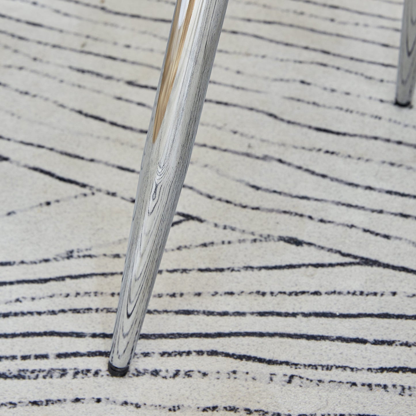 Table and Chair Set.63'x31.5x30' Black Marble-Patterned Slabs Tabletop With Stainless Steel Butterfly Legs.Paired With 4