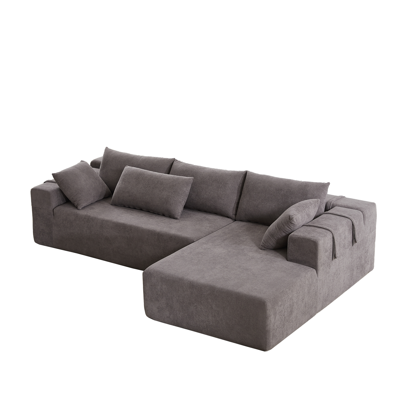 Modern Chenille Upholstered Sectional Sofa Couch Set,Modular 108' L Shaped Sectional Living Room Sofa Set With 6 Pillows