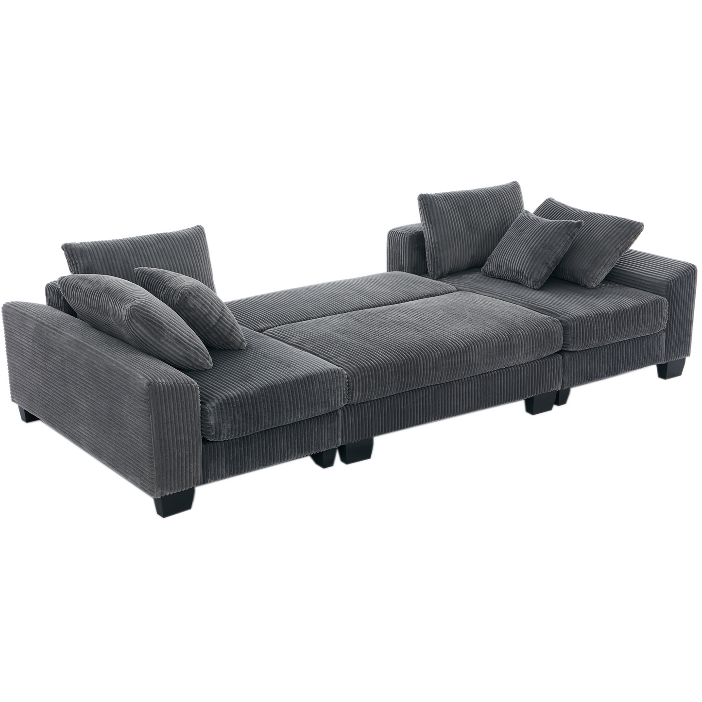 114' Sleeper Sofa,U Shaped Sofa , Pull Out Bed,Convertible Oversize 2 in 1 Sleeper Sofa, Living Room,Upholstery Sofa Bed