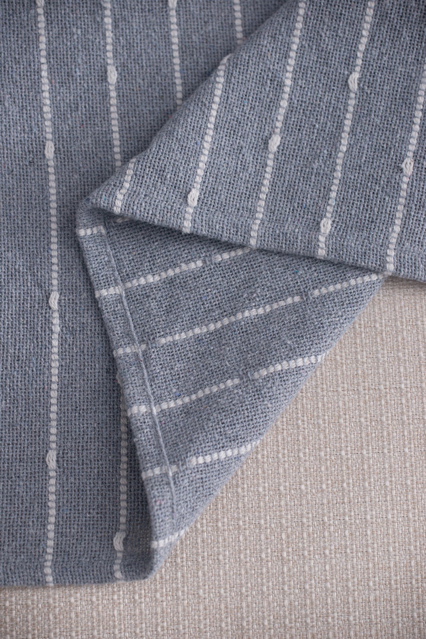 50x60' Gray Striped Decorative Throw Blanket With Tassels and Horizontal Stripes, 2 Pack