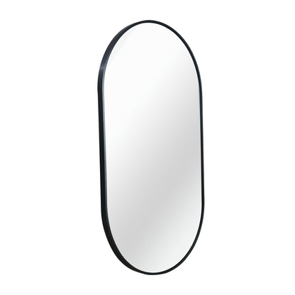 Black 20 X 28 Inch Metal Oval Mirror