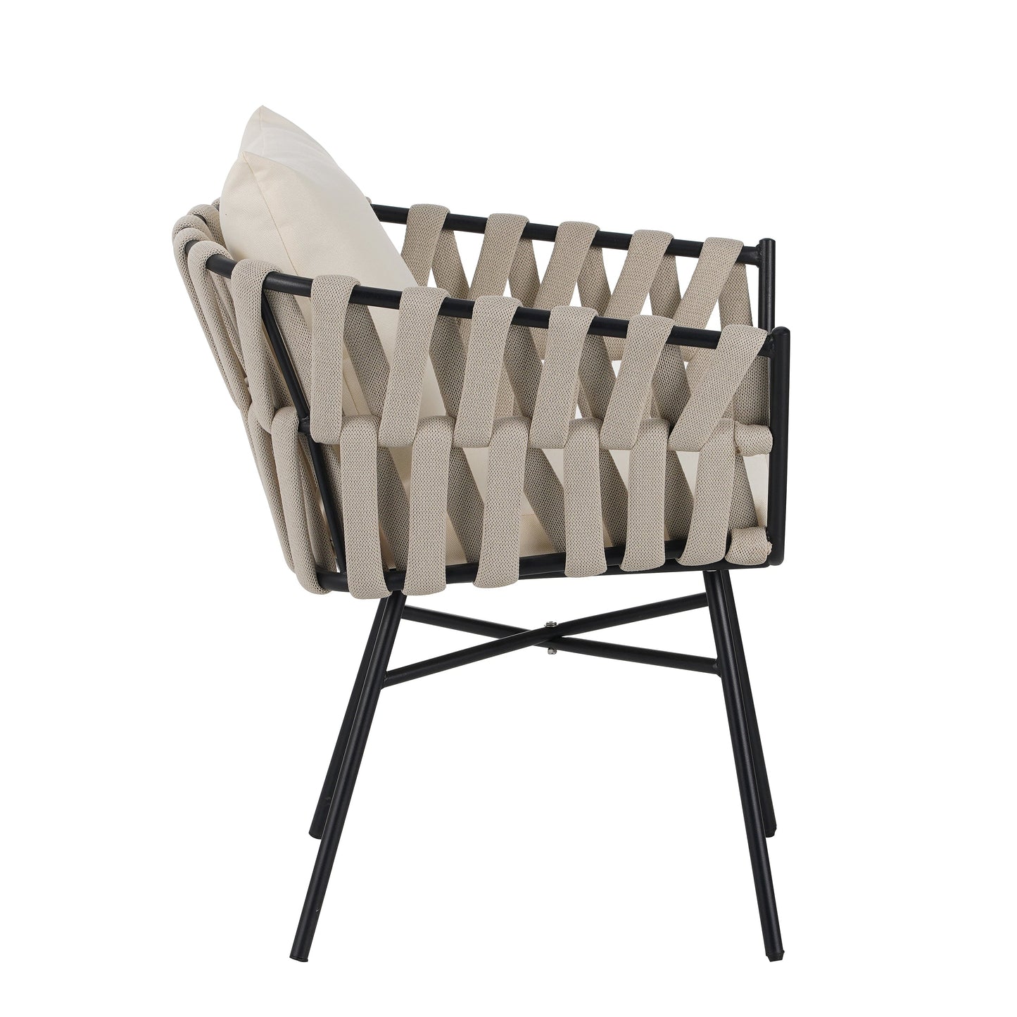 Discover Unmatched Flexibility in Alfresco Dining With Six Creatively Arranged Chairs Made of Polyester Woven Tape and A