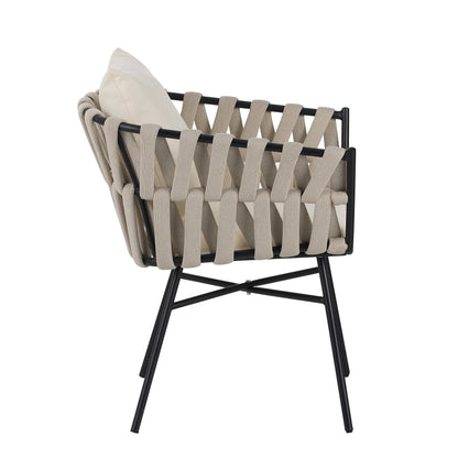 Discover Unmatched Flexibility in Alfresco Dining With Six Creatively Arranged Chairs Made of Polyester Woven Tape and A