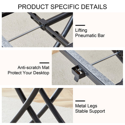 Modern Minimalist Multifunctional Lifting Table, With a 0.8-Inch Wood Grain Process Sticker Desktop and Black Metal Legs
