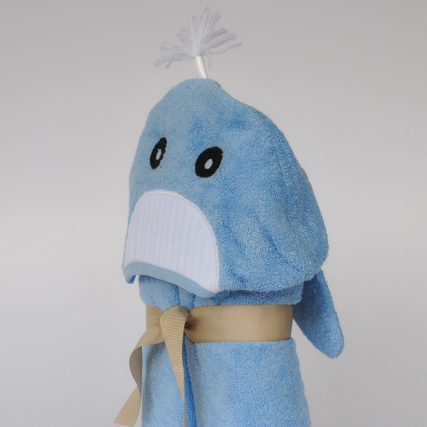 Bamboo Rayon Whale Hooded Turkish Towel: Baby