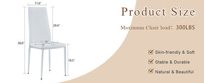 Modern Style Dining Chairs Set of 6 in White, Essential for Minimalist Homes.Meeting Family Dining Needs,PU Material Sea