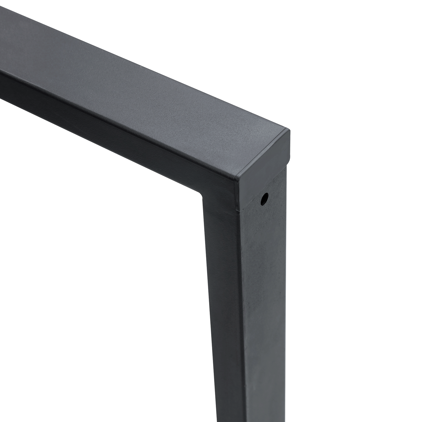 Table and Chair set.A Minimalist Retro Rectangular Dining Table With a Specially Textured Top and Black Metal legs.Paire