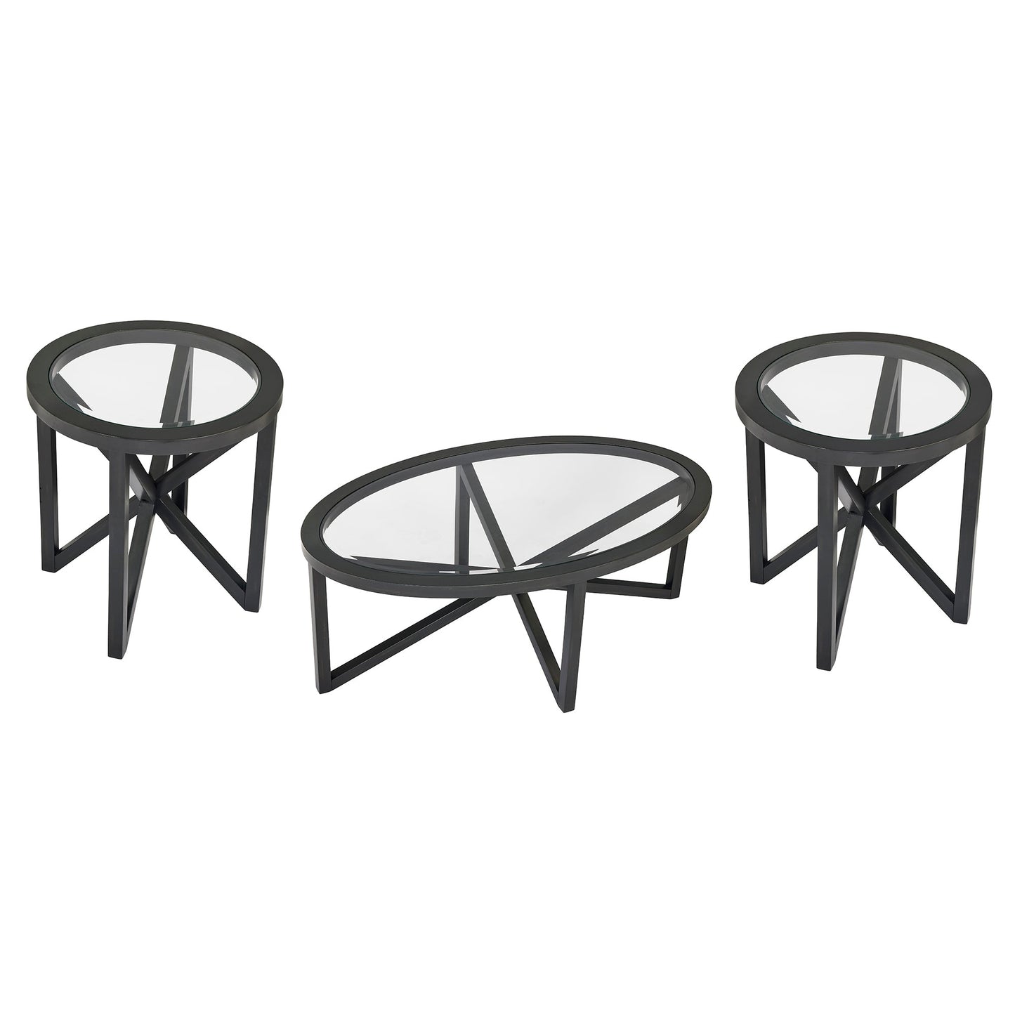 Modern Simple Glass Coffee Table, Tempered Glass Coffee Table Solid Wood Base Round Transparent Glass Top Modern Living