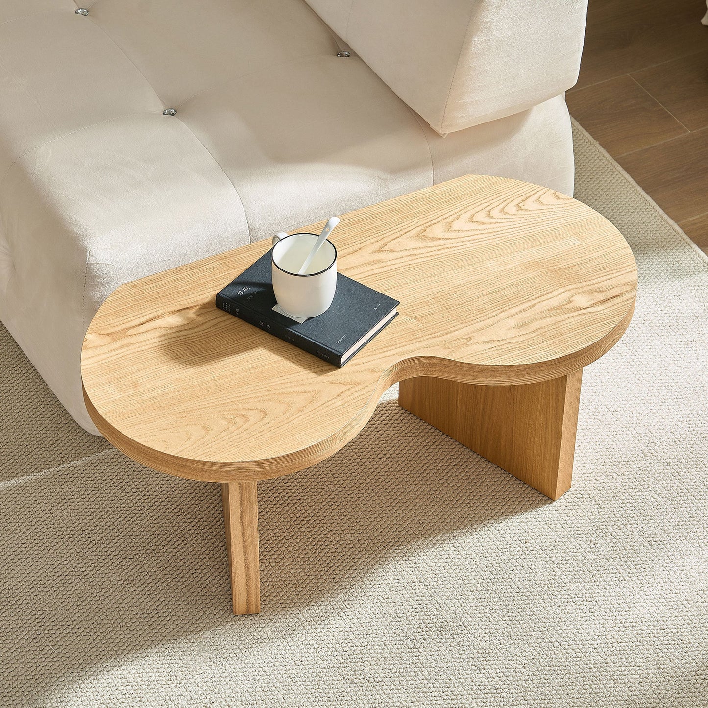 Modern Butterfly MDF Coffee Table, Used in Living Rooms, Bedrooms, Offices, With a Butterfly Shaped Appearance, NATURE