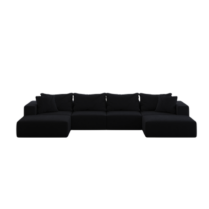 Oversized Sponge Cloud Sofa,Modern Upholstered Sectional Sofa Couch Set,Modular 162' L Shaped Sectional Living Room Sofa