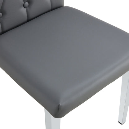 4 Piece Set of Gray Armless Dining Chairs Brings a Touch of Elegance and Mystery to the Dining Area With Its Deep Gray T