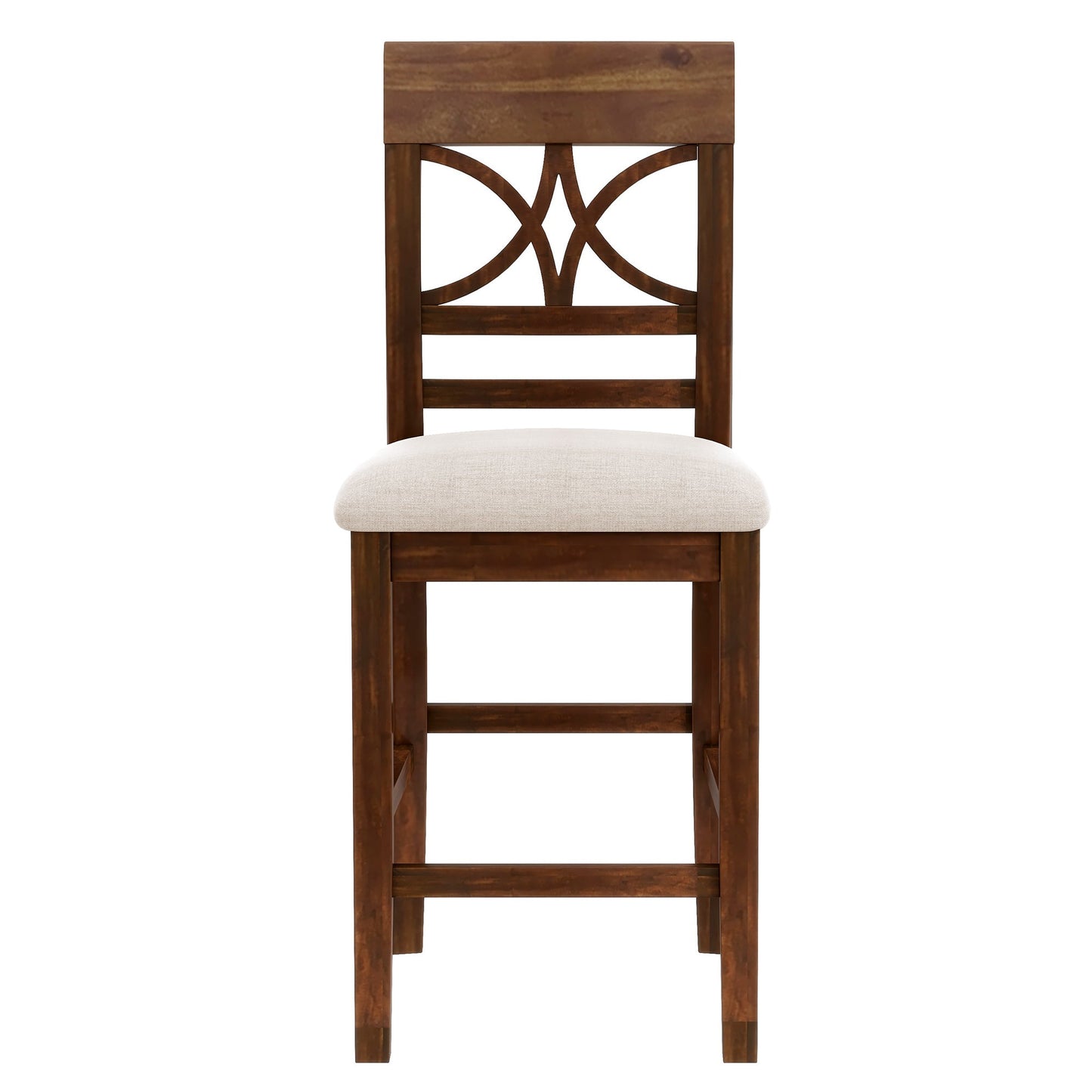 6-Piece Wood Counter Height Dining Table Set With Storage Shelf, Kitchen Table Set With Bench and 4 Chairs,Rustic Style,