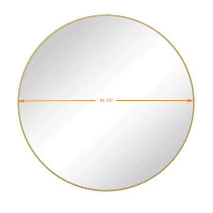 Wall Mirror 42 Inch Gold Circular Mirror Metal Framed Mirror Round Vanity Mirror Dressing Mirror, for Bathroom, Living R