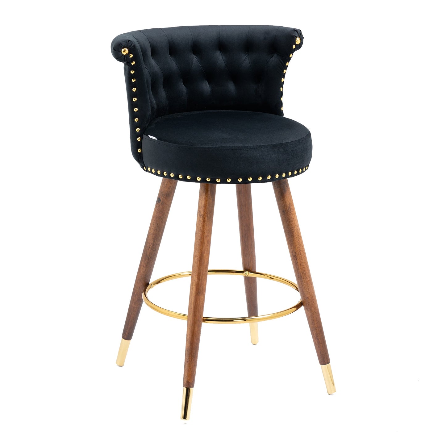 Swivel Bar Stools With Backrest Footrest ，with a Fixed Height of 360 Degrees