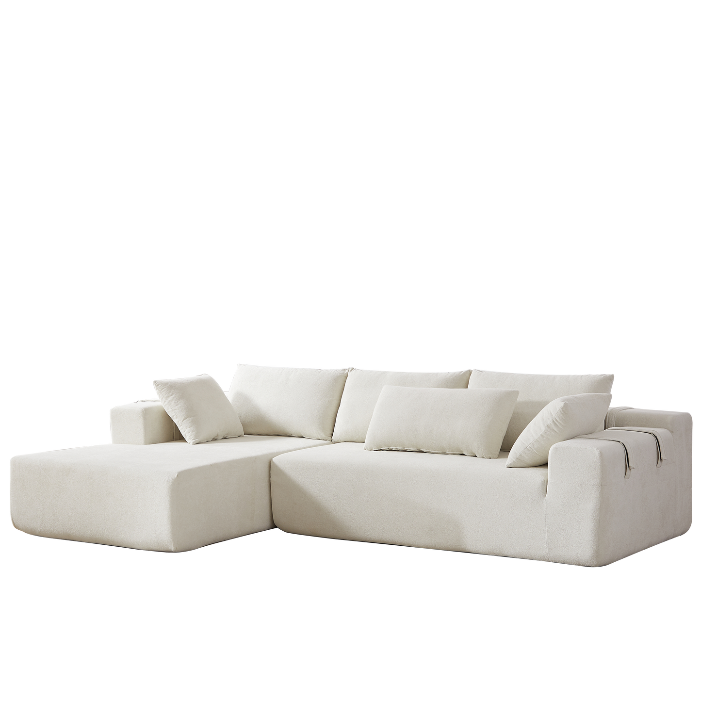 Modern Chenille Upholstered Sectional Sofa Couch Set,Modular 108' L Shaped Sectional Living Room Sofa Set With 6 Pillows