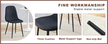 Table and Chair set.Modern Multifunctional Lifting Platform,Walnut Wood Grain Sticker MDF Desktop, Black Metal Legs.Pair