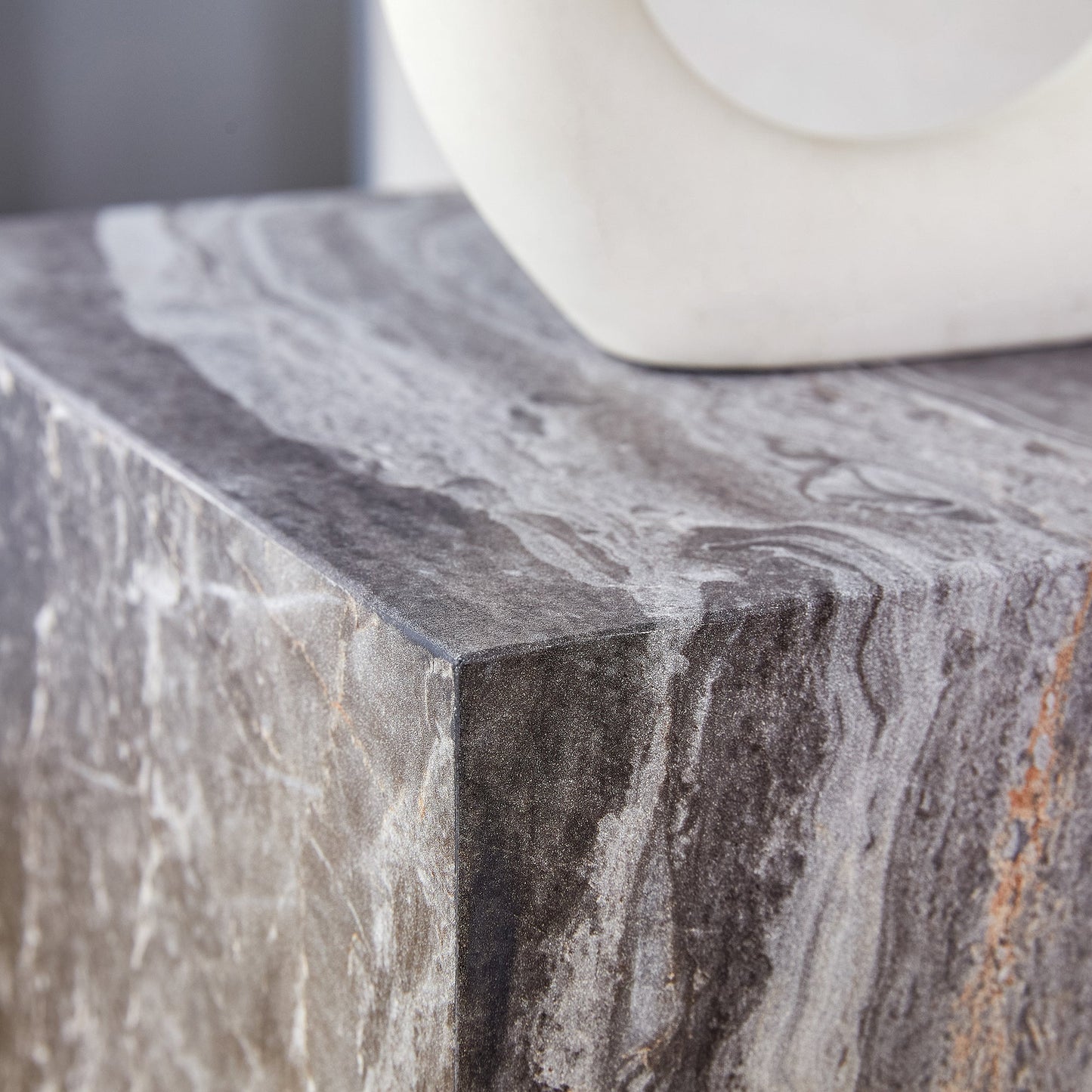 Modern MDF Coffee Table With Gray Textured Patterns and Stylish Design.11.80*11.80*19.60.Luxurious Design, Fashion Textu