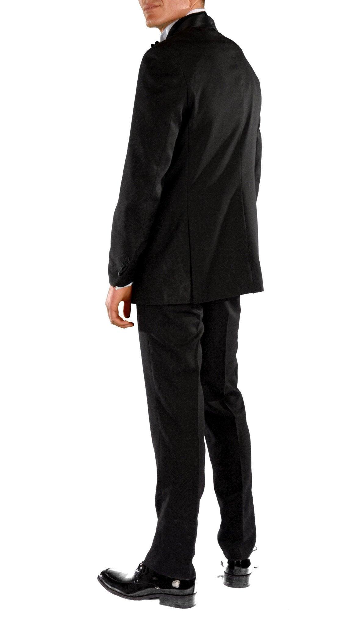 Ferrecci Men's Falls Black Slim Fit 2 Piece Tuxedo