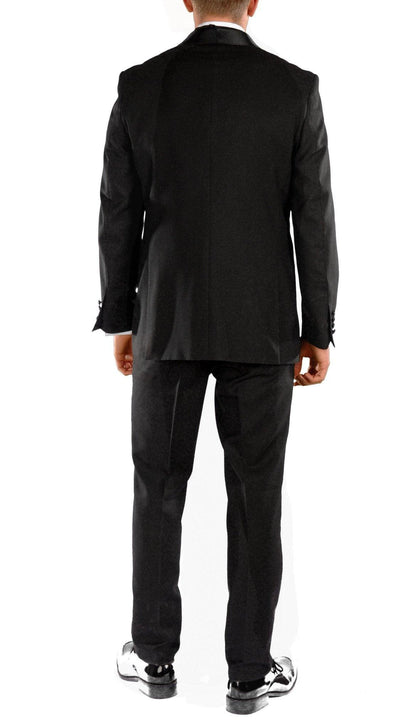 Ferrecci Men's Falls Black Slim Fit 2 Piece Tuxedo