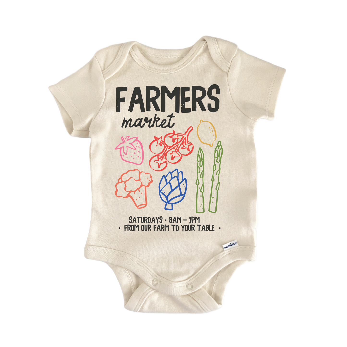 Farmers Market Vegetable Fruit - Baby Bodysuit