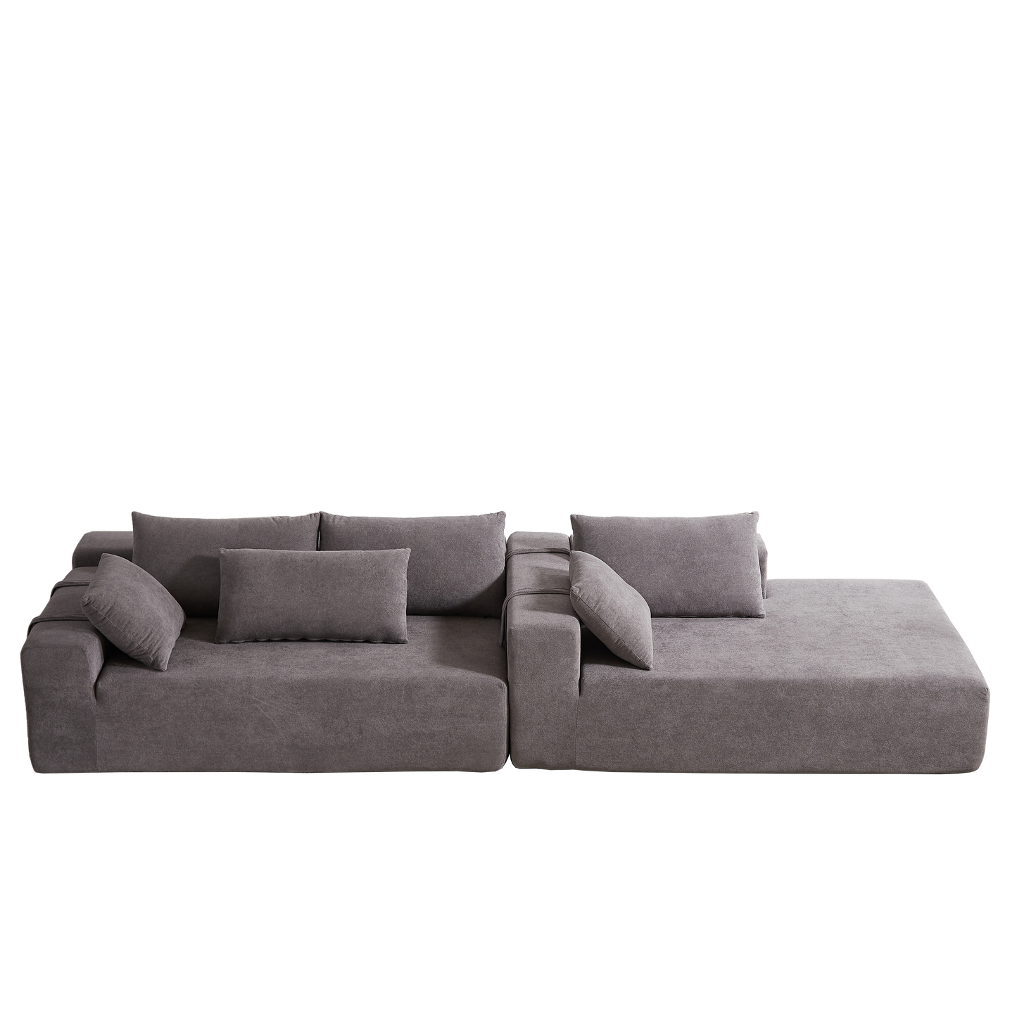 Modern Chenille Upholstered Sectional Sofa Couch Set,Modular 108' L Shaped Sectional Living Room Sofa Set With 6 Pillows