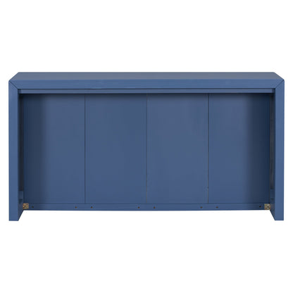 Acacia Wood Veneer Simple Entryway Table With Wavy Design,Suitable for Study,Entryway, Hallway, Living Room, Foyer