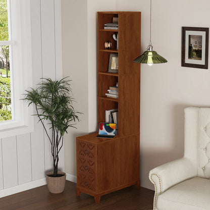 End Table With 3 Drawers, Corner Table With 4 Open Shelves, Tall Side Table for Bedroom and Corner, Expect Arrival Date