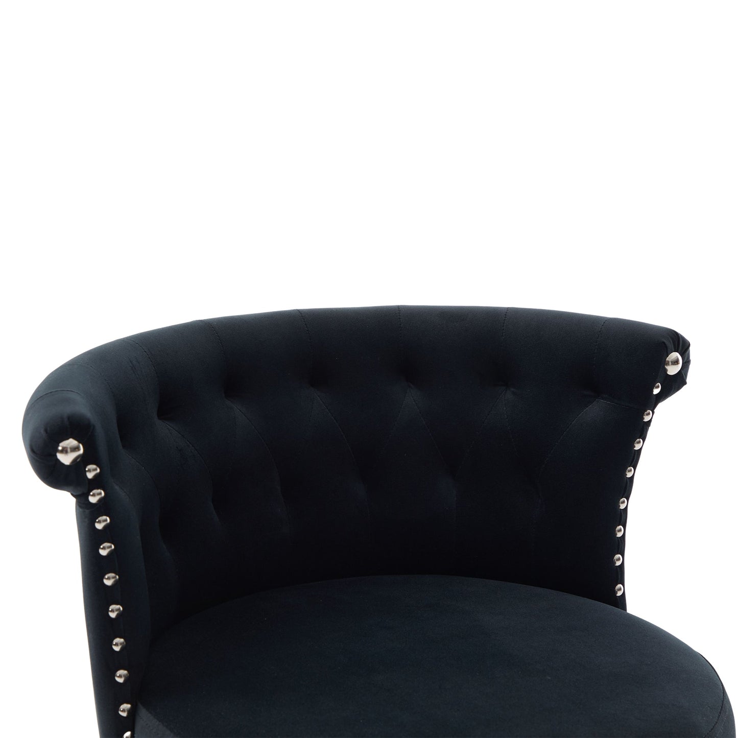 Velvet Bar Stool Set of 2, Adjustable Swivel Bar Stools With Silver Plated Metal Leg, Chrome Nailhead, Counter Height Ch