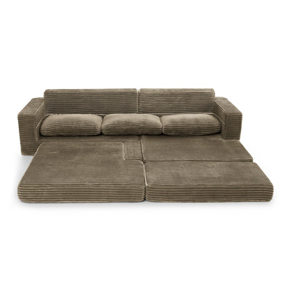 Right Sofa Seat,L Shape Modular Sectional Sofa, Compressed Sectional Sofa Modern Minimalist Style Corduroy Couch,Unfold
