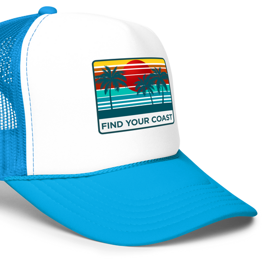Find Your Coast® Sunset Palm Foam Trucker Hats