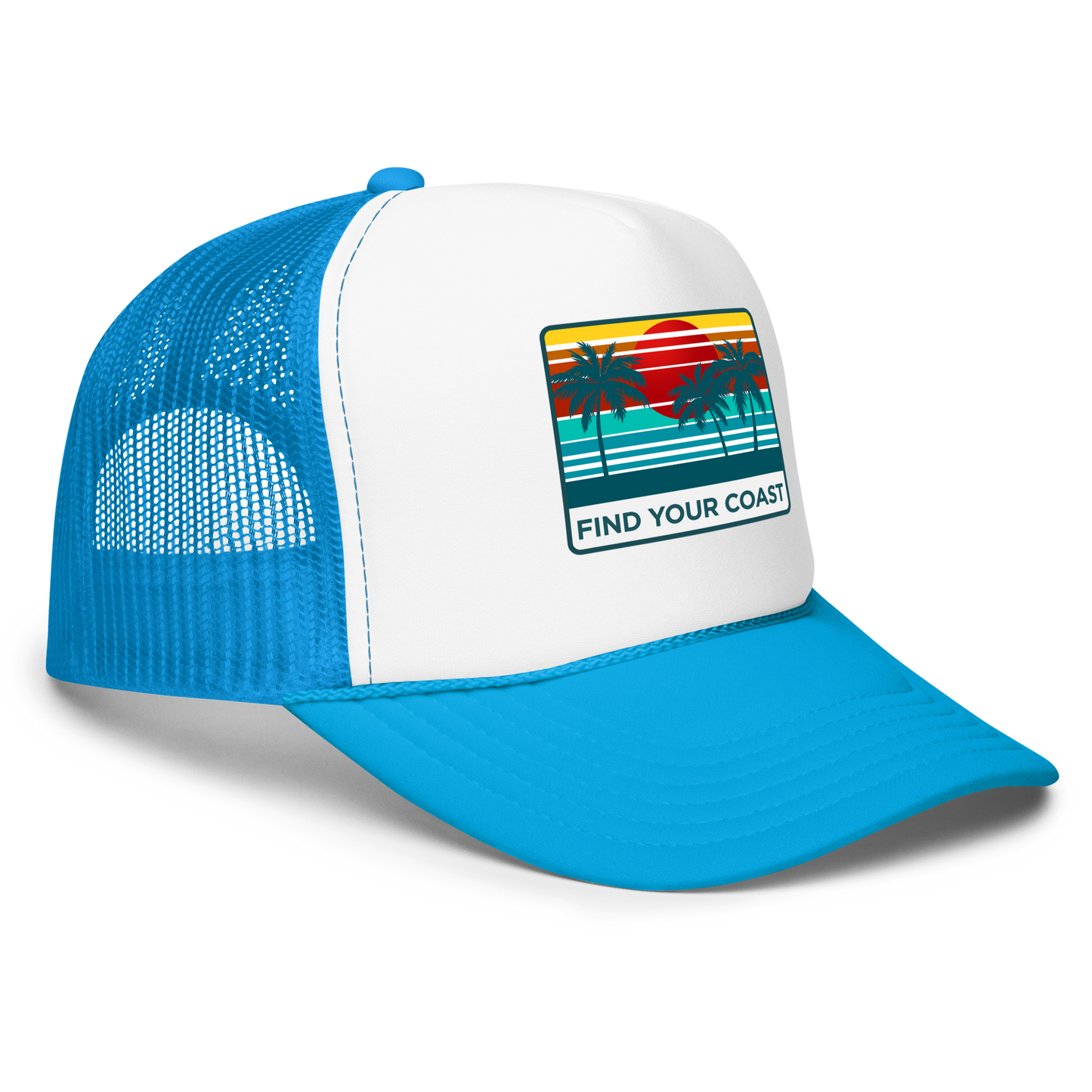 Find Your Coast® Sunset Palm Foam Trucker Hats