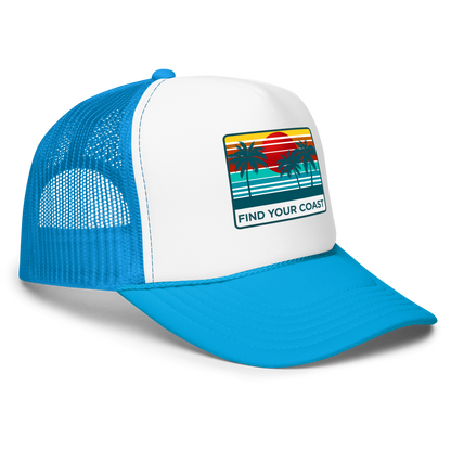 Find Your Coast® Sunset Palm Foam Trucker Hats