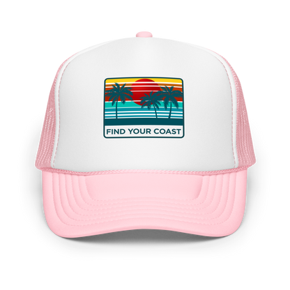 Find Your Coast® Sunset Palm Foam Trucker Hats