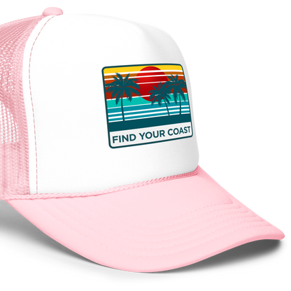 Find Your Coast® Sunset Palm Foam Trucker Hats