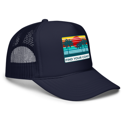 Find Your Coast® Sunset Palm Foam Trucker Hats